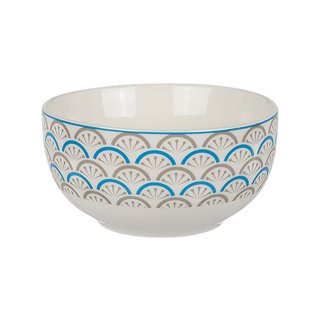 Müslischale Retro Dekor Frühstücks-Schale Schälchen Schüssel bowl Muster blau grau Variante 4
