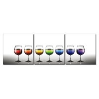 Bild 3er Set Gläser mit Regenbogen Farben Fotodruck...