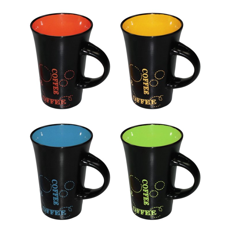 Keramik Kaffeebecher Kaffeetasse schwarz bunt XL Tasse Becher passend, 4,95 €