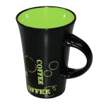 Keramik Kaffeebecher Kaffeetasse schwarz grün XL Tasse Becher passend zu Set
