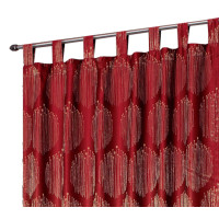 Übergardine Schlaufen Vorhang Gardine Schlaufenschal blickdicht Rot Gold ca. 140x225 cm #2068