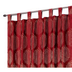 Übergardine Schlaufen Vorhang Gardine Schlaufenschal blickdicht Rot Gold ca. 140x225 cm #2068