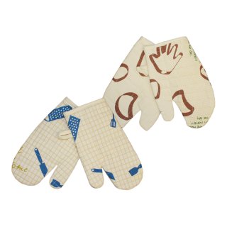 Ofenhandschuhe 2er-Pack Backofen Handschuhe Topflappen Backhandschuh Set 100%  Baumwolle #2073