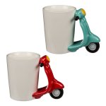 Tasse mit Motorroller-Griff origineller Keramik-Becher Kaffeetasse Roller 2 Farben