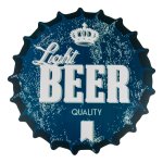 Tischset rund 38 cm Ø Light Beer Platzset abwaschbar Platzdeckchen Retro-Look Kronkorken