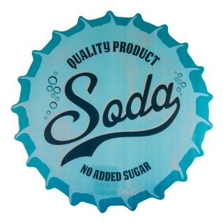Tischset rund 38 cm Ø Soda Wasser Platzset abwaschbar Platzdeckchen Retro-Look Kronkorken