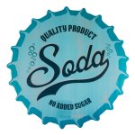 Tischset rund 38 cm Ø Soda Wasser Platzset abwaschbar Platzdeckchen Retro-Look Kronkorken