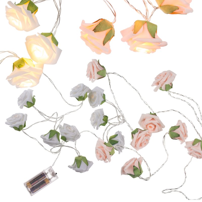 10er Lichterkette Rosenblüten mit LEDs Girlande ca. 140 cm Blumengirl, 7,95 €