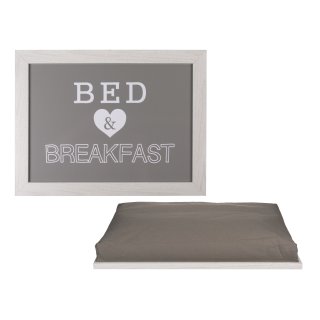 Kissen Tablett Grau Weiß Bed & Breakfast Landhaus Stil Knietablett Laptop Lap Tray #2090