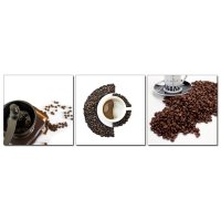 Bild 3er Set Kaffee Bohnen Cafe Holzfaserplatte Fotodruck...