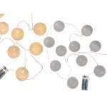 Lichterkette Baumwoll Kugeln Gold o. Silber Girlande 10 LEDs batteriebetrieben Deko Lichter