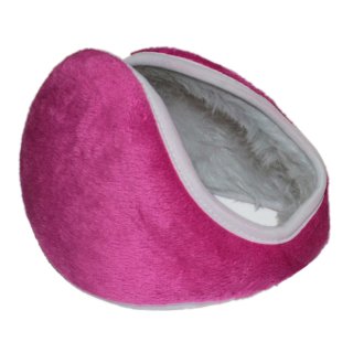 Ohrenschützer Ohrwärmer One Size Ohrenband in Pink mit kuschligem, weißen Kunstfell