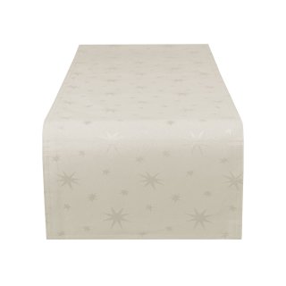 Weihnachtlicher Tischläufer Gold/Silber Sterne – Organza Stoff, 5 M X 28 Cm, Doppelseitig Für Festtafel