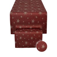 Tischläufer Weihnachten Lurex Sterne Tischband Herbst Advent Weihnachts Tischdeko