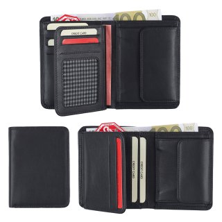 Herren Geldbörse Echt Leder Portemonnaie RFID Blocker Kreditkarten Schutz Brieftasche Hochformat #2129
