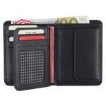 Herren Geldbörse Echt Leder Portemonnaie RFID Blocker Kreditkarten Schutz Brieftasche Hochformat 9 x 12 cm