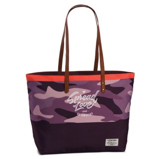 Camouflage Tasche lila Umhängetasche Shopper Einkaufstasche Badetasche cooles Tarnmuster