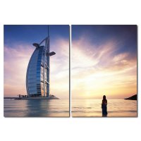 Bild 2er-Set Dubai Deluxe Segel Hotel im Meer Fotodruck...