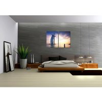 Bild 2er-Set Dubai Deluxe Segel Hotel im Meer Fotodruck Wandbild 2 mal 50x70 cm
