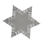 Tischdecke Grau silbern bestickt 85 cm Ø Stern förmig Advent Weihnachtsdeckchen