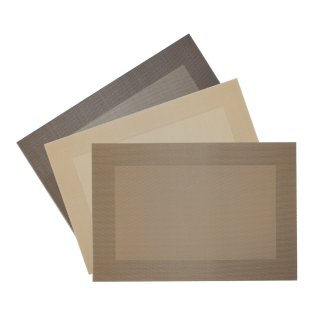 Platzset Flechtoptik Erdtöne uni mit Bordüre abwaschbar Tischset Platzdeckchen ca. 30x45 cm