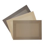 Platzset Flechtoptik Erdtöne uni mit Bordüre abwaschbar Tischset Platzdeckchen ca. 30x45 cm