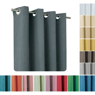 Vorhang 140x245 cm Ösen blickdicht Struktur Leinenoptik uni Gardine