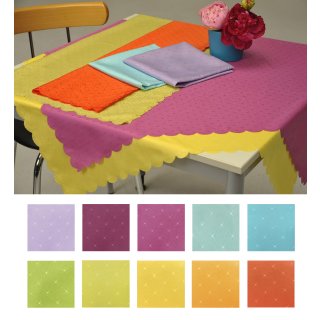 Mitteldecke 90x90 bzw. Tischläufer 40x160 cm Jaquard Muster frische Farben