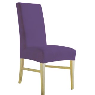 Stuhlhusse Alcantara Optik Stuhbezug Stuhl Überzug Stretch dehnbar einfarbig Lila