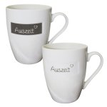 Kaffeetasse Weiß Beschriftung Auszeit Henkel Tasse Porzellan Becher 2 Designs