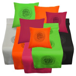 Tischläufer Schnecke Tischband Leinenoptik kräftige Farben Mitteldecke bestickt 40x160 cm
