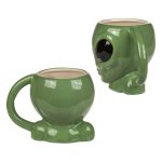 Alien Tasse Keramik Becher ca. 400 ml Kaffeetasse Henkeltasse Außerirdischer grün #2170