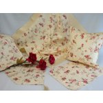 Platzset ca. 33x48 Tischset Damast Stoff Textil Untersetzer gold beige Rosen Blumen Muster #2180