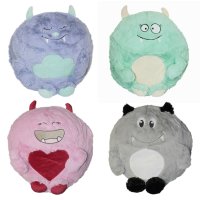 Monster Kuschelkissen Plüsch Kinder Kissen in Rosa Dekokissen incl Füllung ca. 45 cm Autokissen