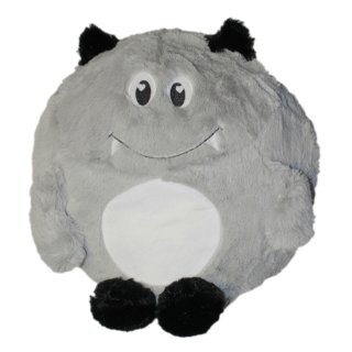 Monster Kuschelkissen Plüsch Kinder Kissen in Grau Dekokissen incl Füllung ca. 45 cm Autokissen