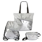Umhängetasche Badetasche Sport Beutel Hüfttasche Tasche Sunshine Metallic Silber