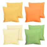 Satin Kissenhüllen 40x40 cm Kissen Bezug 2er-Set Kissenbezug Steg Doppel-Pack