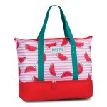 Umhängetasche pink rot mit Kühlfach Kühltasche 2in1 Strandtasche Melonen Design