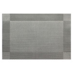 Tischmatte ca. 30x45 cm Platzset Flechtoptik uni mit Rand abwaschbar Kunststoff Tischset silber grau