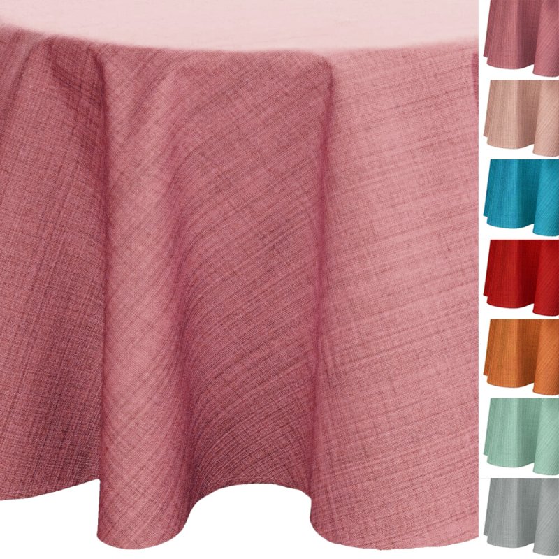Runde Tischdecke Mit Gummizug 90 Cm (Ø Passend Für 80–160 Cm) – Elastisch, Wasserabweisend, Mit Hibiskus