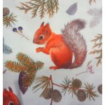 Tischdecke 85x85 Eichhörnchen Weihnachten Fotodruck Weihnachtsdecken Mitteldecke