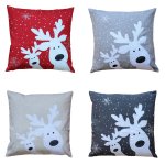 Kissenbezug 40x40 Weihnachten Stickerei Kissenhülle Lustiger Elch