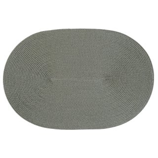 Platzset Polypro Grau oval ca. 45 x30 cm Platzdeckchen Tischset geflochtene Optik