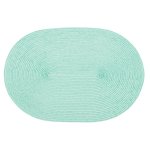 Platzset Polypro Mintgrün oval ca. 45x30 cm Platzdeckchen Tischset geflochtene Optik
