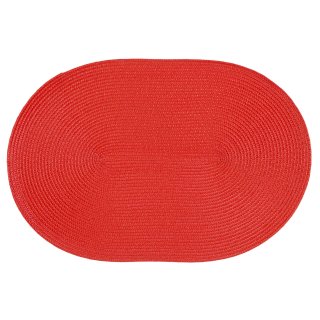 Platzset Polypro Rot oval ca. 45x30 cm Platzdeckchen Tischset geflochtene Optik