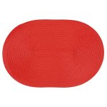 Platzset Polypro Rot oval ca. 45x30 cm Platzdeckchen Tischset geflochtene Optik