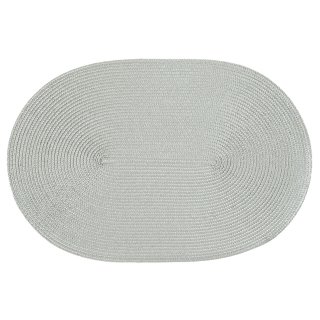 Platzset Polypro Silbergrau oval ca. 45x30 cm Platzdeckchen Tischset geflochtene Optik
