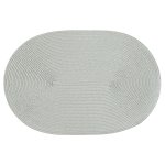 Platzset Polypro Silbergrau oval ca. 45x30 cm Platzdeckchen Tischset geflochtene Optik