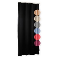 Verdunklungsvorhang Uni schwarz 135 x 245 Kräuselband