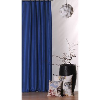 Vorhang blau 140x245 cm Kr&auml;uselband blickdicht / lichtdurchl&auml;ssig Gardine Dekoschal